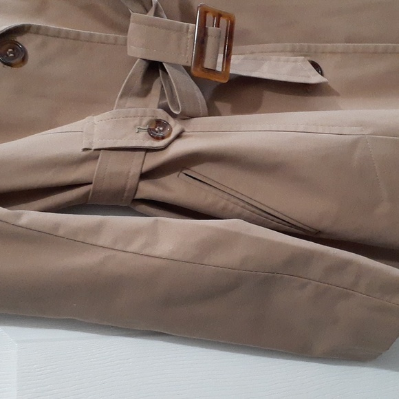 DKNY Trench Coat szM camel colored natural fiber knee length - Picture 5 of 5